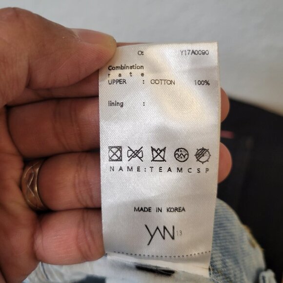 Yan13 Women Blue 100% Cotton 9" High Rise Destroyed Frayed Hem Jeans Size 26 - Picture 12 of 13